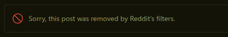 Reddit filter removed the post